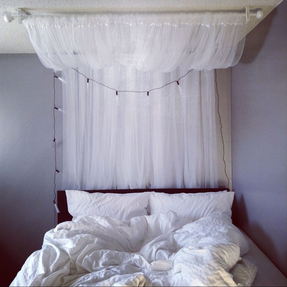 3x Pair IKEA LILL Sheer Curtains White Mesh - Picture 4 of 4